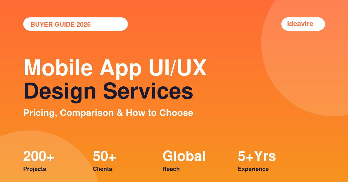 Mobile app UI/UX design services pricing and comparison guide 2026 by IdeaVire