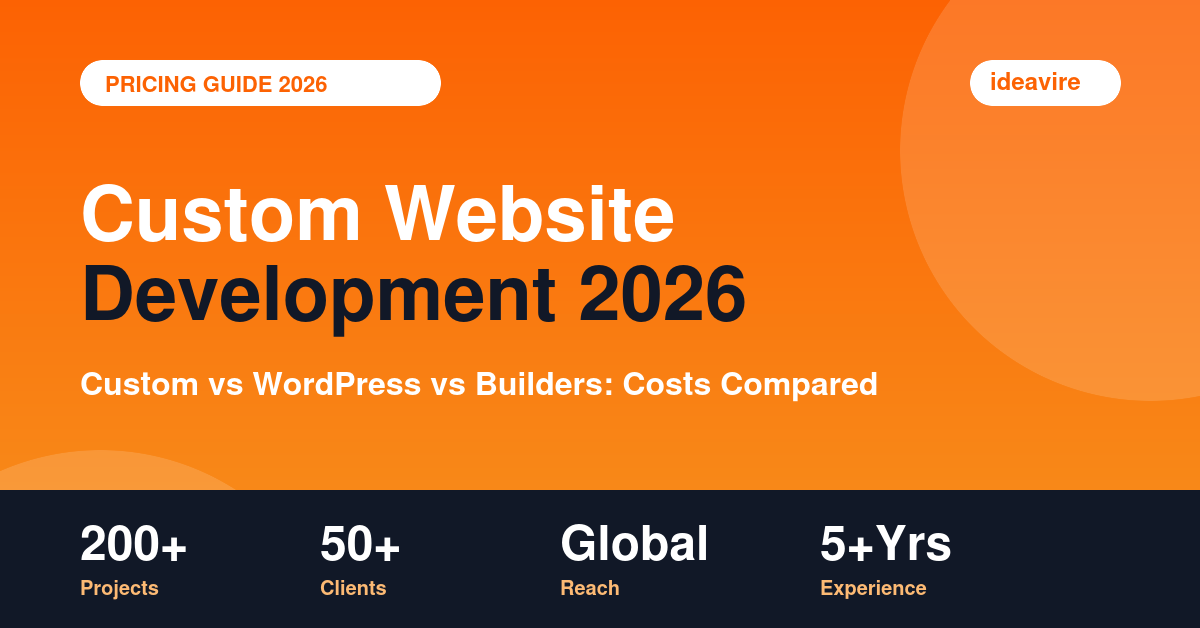 Custom website development 2026 pricing and comparison guide by IdeaVire