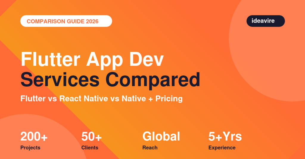 Flutter mobile app development services compared: Flutter vs React Native vs native pricing guide 2026 by IdeaVire