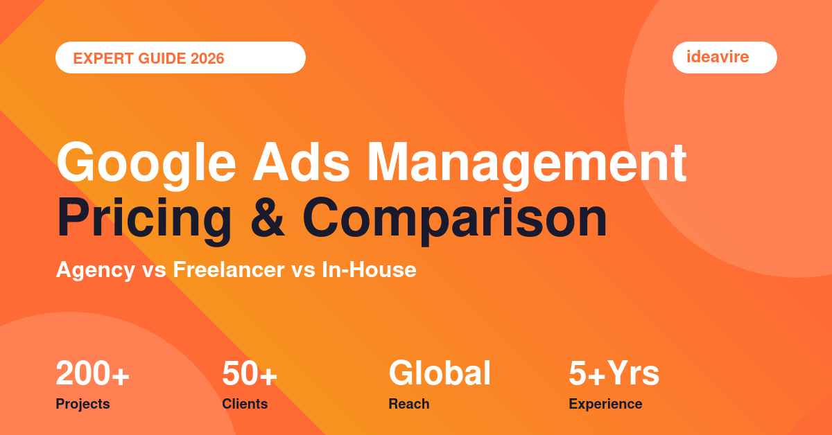 Google Ads management pricing and comparison guide 2026 by IdeaVire
